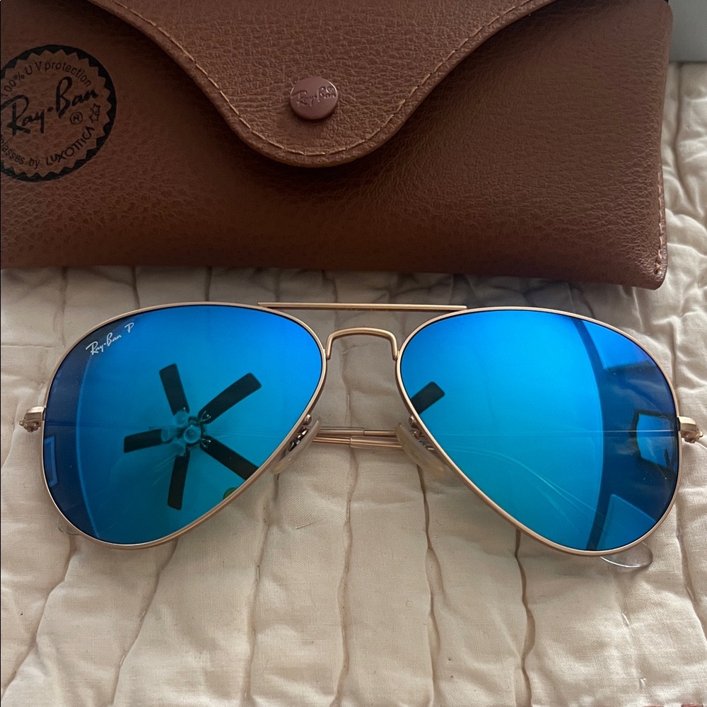 Ray-Ban Aviator Large Metal Sunglasses - Blue Mirror